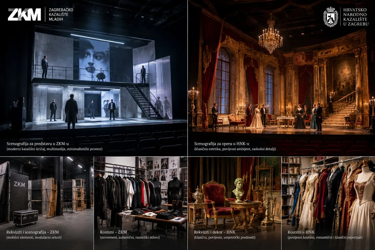 Scenography, props and costumes for the Zagreb Youth Theatre and the Croatian National Theatre